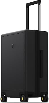 LEVEL8 Hard Shell Carry on Luggage Airline Approved, Carry-on Suitcases with Wheels, Lightweight Luminous Textured Hardside Travel Bag with Tsa Lock, 20 Inch, Black