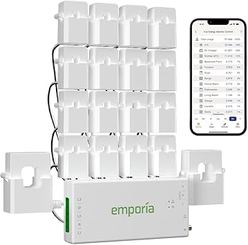 Emporia Vue 3 Home Energy Monitor - Smart Home Automation Module and Real Time Electricity Usage Monitor, Power Consumption Meter, Solar and Net Metering for UL Certified Safe Energy Monitoring