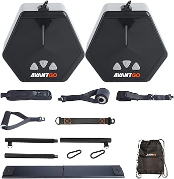 Portable Home Gym, Multifunctional Cable Fitness Machine, Resistance Adjustable Functional Trainer, App & Bluetooth Connection, Full Body Workouts, Fitness Anywhere, Gray