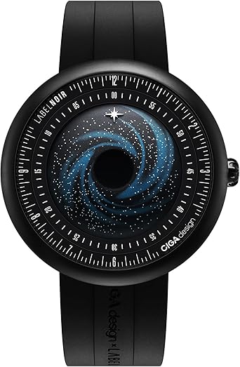 CIGA Design Mechanical Automatic Watch Blue Planet U Series Stainless Steel/Titanium/Ceramics Case Sapphire Crystal Fluororubber/Ceramics Strap Watches Gifts for Men and Women