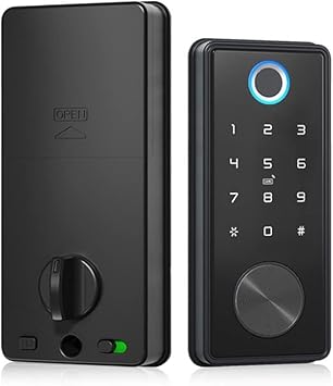 Smart Lock Electronic Deadbolt Door Lock APP Key Digital Lock for Home Office Apartment Hotel School(D)