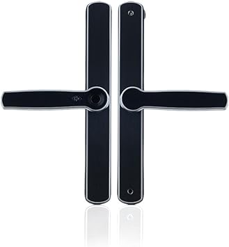 Waterproof Aluminum Glass Door Lock Fingerprint Smart European Mortise Electronic for Home Hotel Apartment(Left Inside)