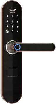 Tuya Fingerprint Smart Door Lock Doorbell Electronic Lock Code RFID Card Key Digital Deadbolt for Home Security(D)
